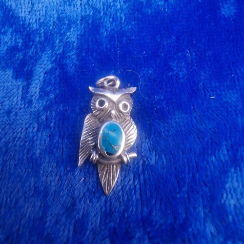 Charm owl turquiose