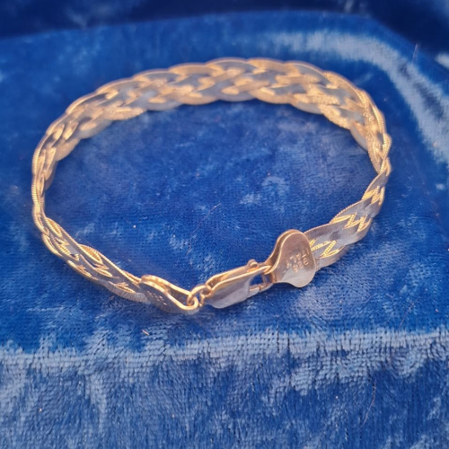 Bracelet  7.5"  braided herringbone
