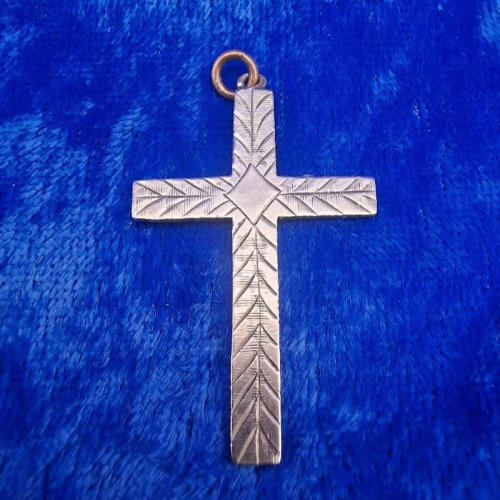Cross Pendant 33 silver 925  9ct gold plated